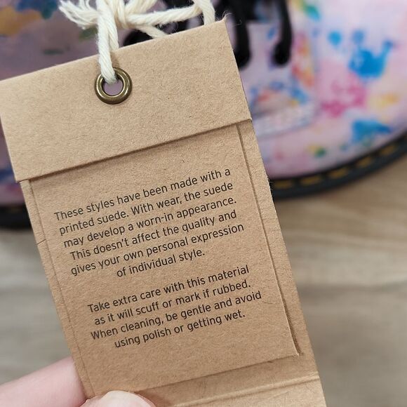 🩵NIB Dr. Martens Pink Pascal Rainbow Suede Leather 1460 Boots Size 8 - Picture 12 of 13